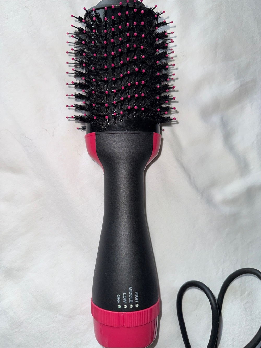 Hot Air Round Styling Brush - Black and Pink
